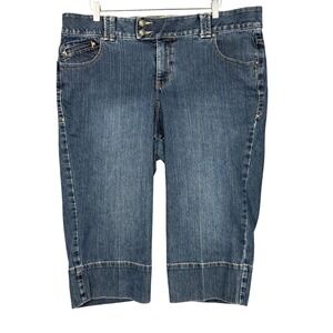 Lane Bryant Jeans Womens 18 Blue Denim Capri Cropped Medium Wash‎ High Rise